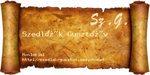 Szedlák Gusztáv névjegykártya